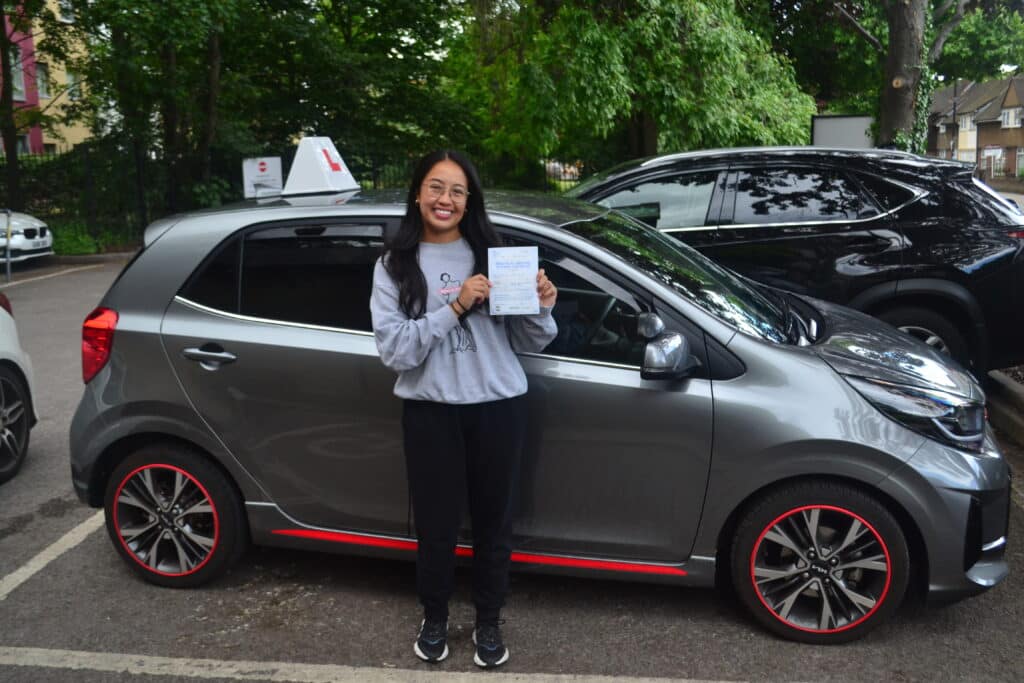 Driving Lessons Palmers Green. Leslie passed with drive with Nik.