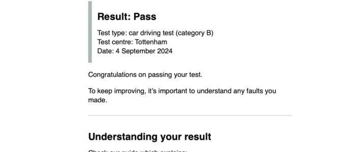 Driving Lessons Palmers Green. Lucas passed first time with zero driving faults.