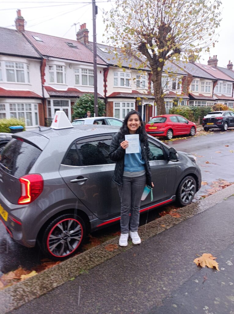 Driving Lessons Palmers Green. Sonali passed first time with Drive with Nik.